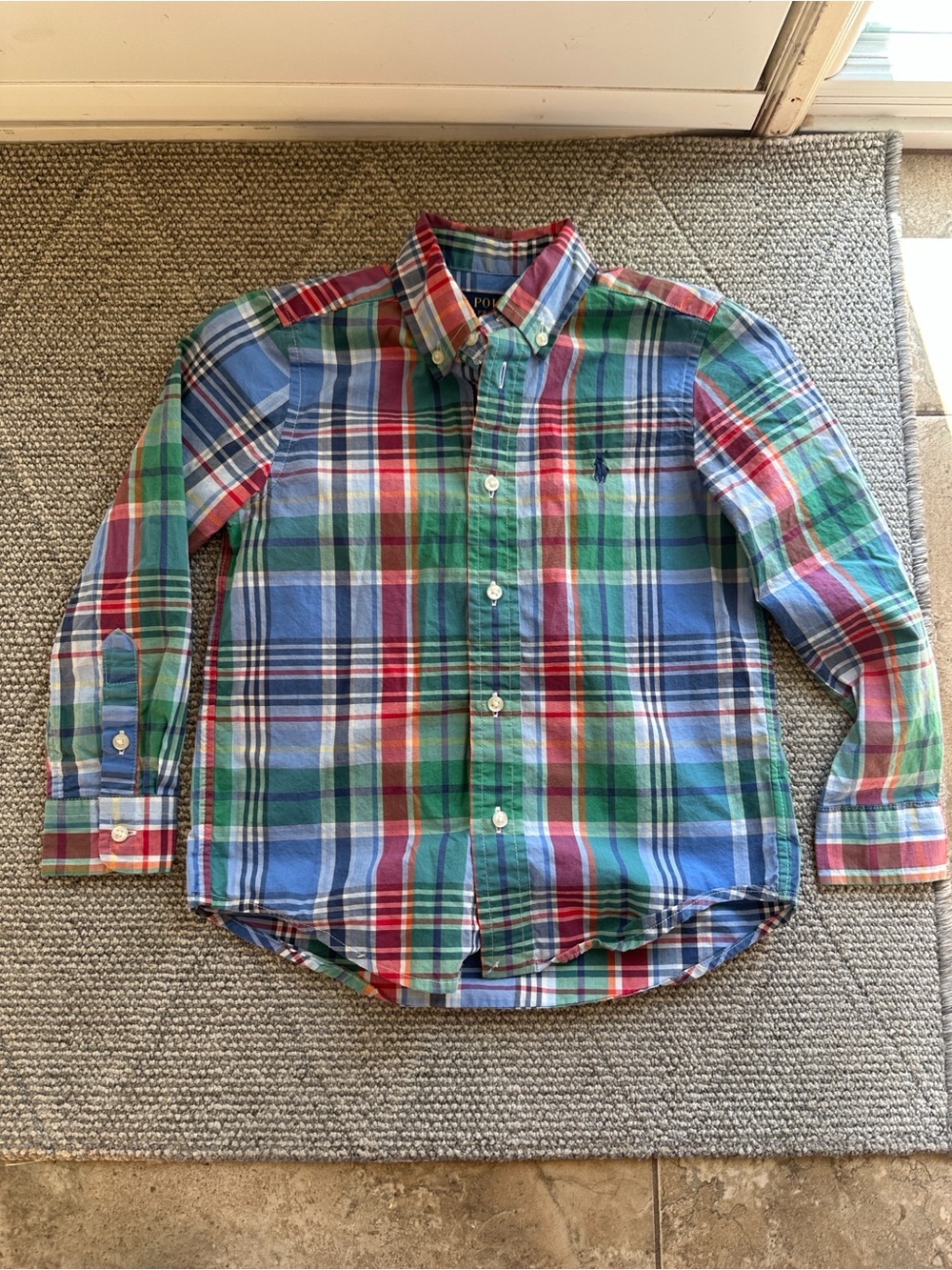 Ralph Lauren Boys' Multicolor Plaid Button-Up Shirt - Blue, Green, Red